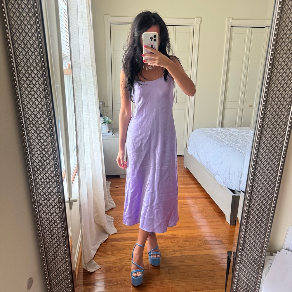 Vince Purple Sleeveless Scoop Neck Sundress